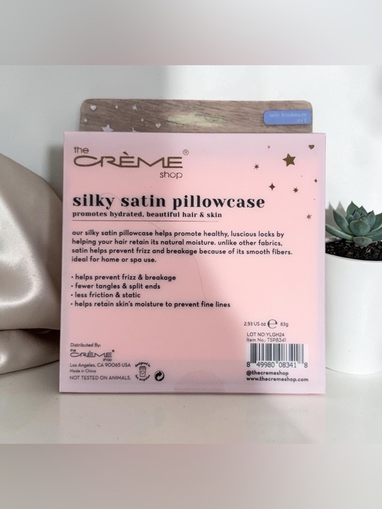 1 The Crème Shop Silky Satin Pillowcase & 1 Random Color Oleplex Scrunchie - Picture 3 of 3